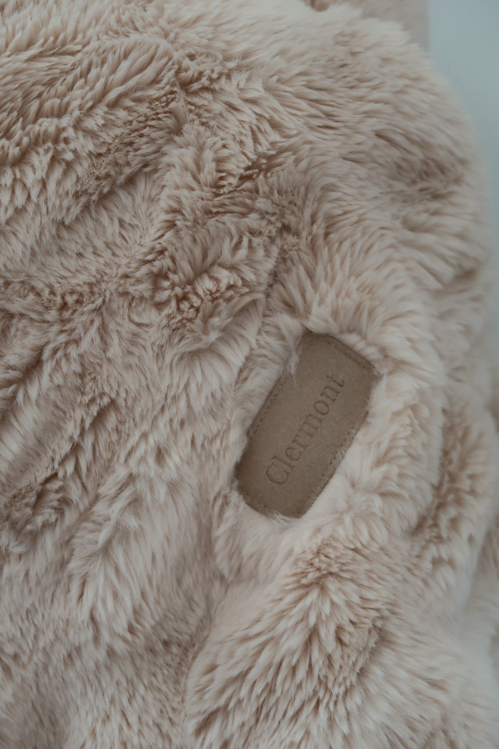 Macro texture of Clermont faux fur weave
